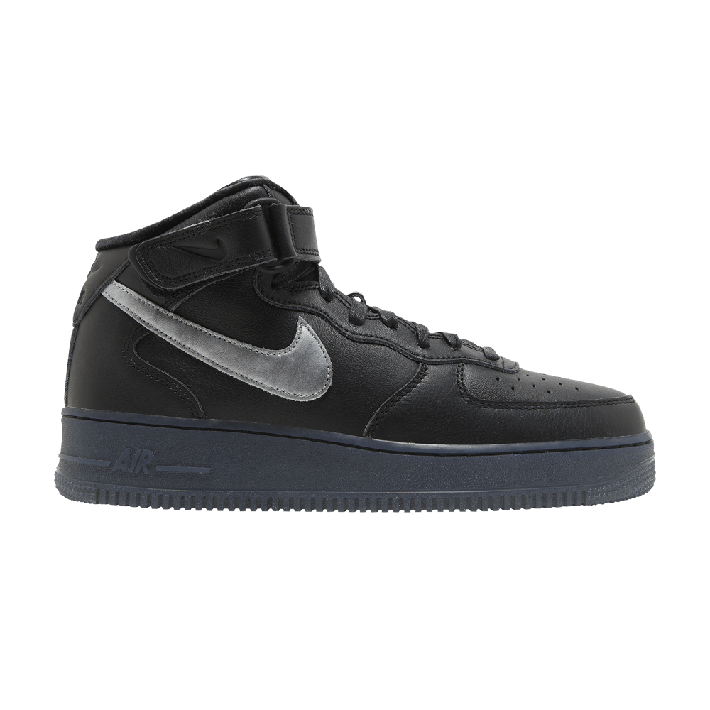 Кроссовки Nike Air Force 1 Mid Premium 'Black Metallic Silver'
