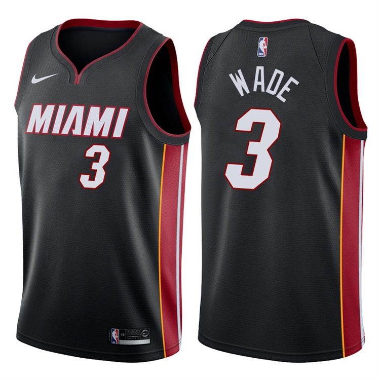 Баскетбольная джерси 2017-18 Dwyane Wade Miami Heat #3 Statement Black