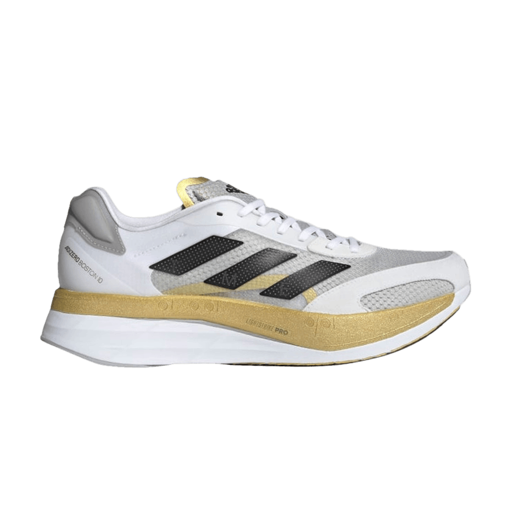 Кроссовки Adidas Adizero Boston 10 TME 'White Gold Metallic'