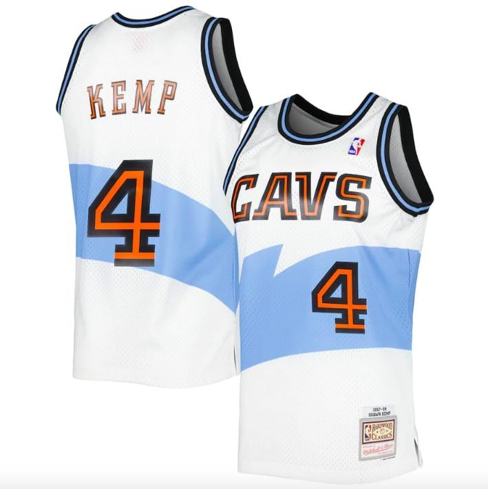 Баскетбольная джерси 1997-98 Cleveland Cavaliers #4 Shawn Kemp Mitchell & Ness White Jersey