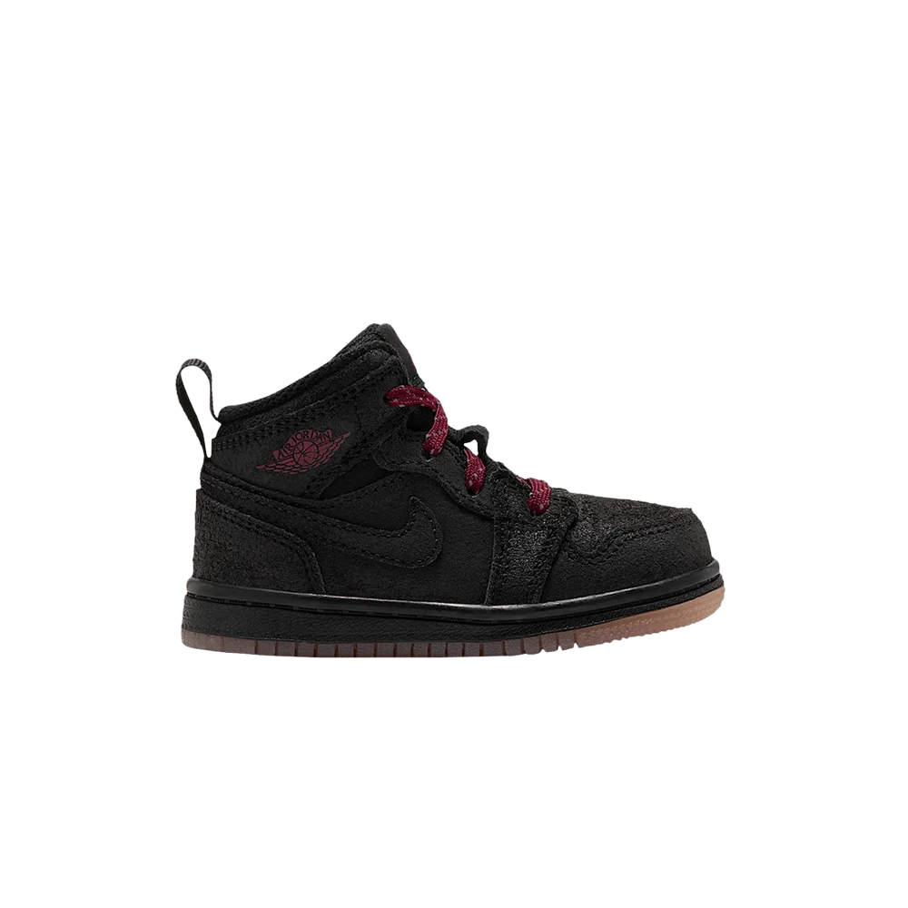 Кроссовки Air Jordan Jordan 1 Mid SE TD 'Black Gum Medium Brown Team Red'