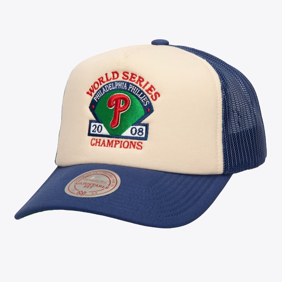 Бейсболка Mitchell & Ness Cream Philadelphia Phillies Bases Loaded Trucker Snapback Hat