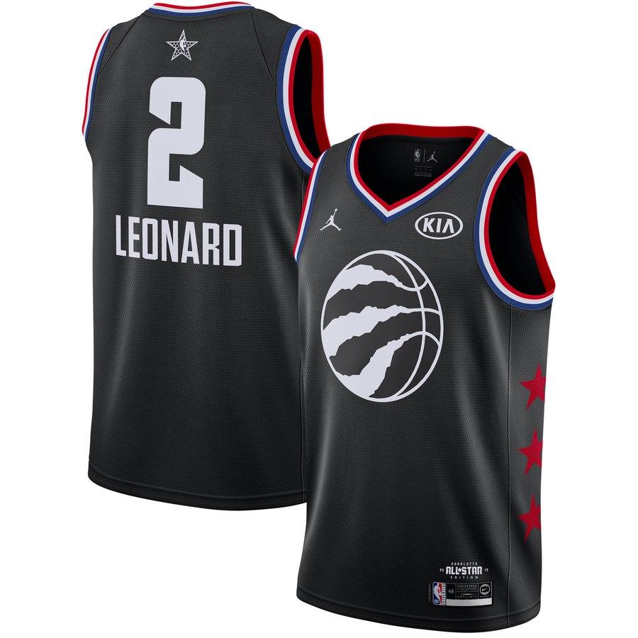 Баскетбольная джерси 2019 NBA All-Star Raptors Kawhi Leonard #2 Black Swingman Jersey