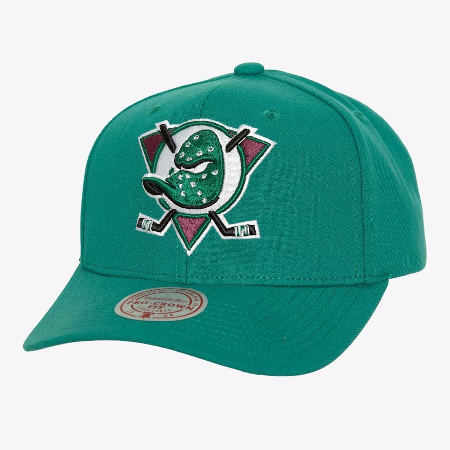 Бейсболка Mitchell & Ness Teal Anaheim Ducks Team Flip Pro Vintage Snapback Hat