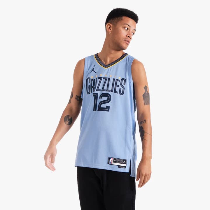 Баскетбольная джерси 2023-24 Memphis Grizzlies Ja Morant #12 Swingman Statement Edition Blue Jersey