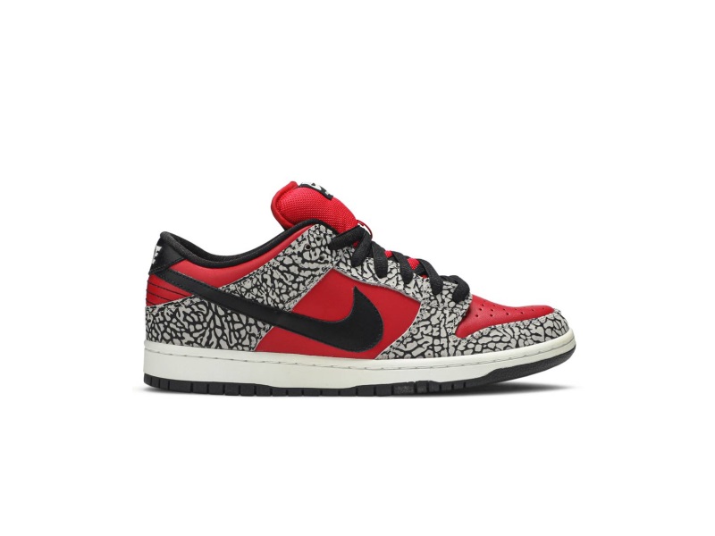 Кроссовки Supreme x Nike Dunk SB Low Red Cement (2012)