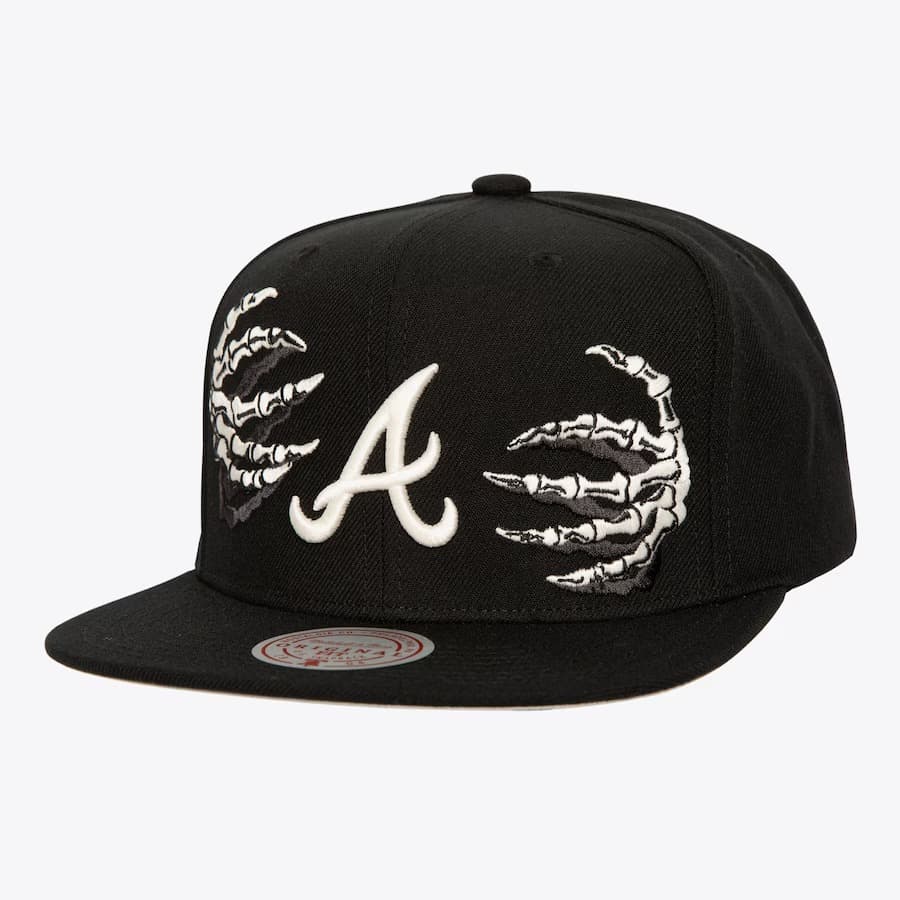 Бейсболка Mitchell & Ness Black Atlanta Braves Snapback Hat