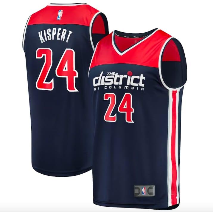 Баскетбольная джерси 2022-23 Washington Wizards #24 Corey Kispert Fast Break Statement Navy Jersey