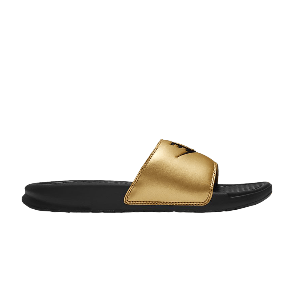 Nike Wmns JDI Benassi Slides 'Black Metallic Gold'