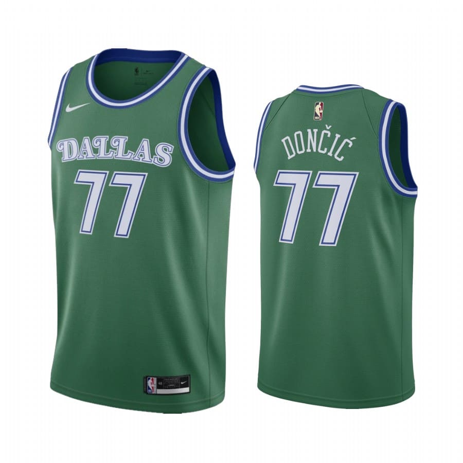Баскетбольная джерси 2020-21 Dallas Mavericks #77 Luka Doncic Classic Edition Green Swingman Jersey