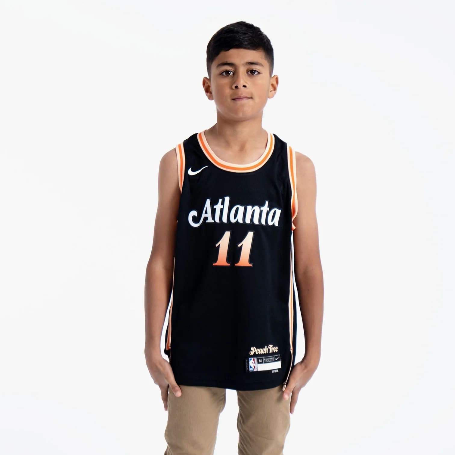 Баскетбольная джерси 2022-23 Atlanta Hawks Trae Young #11 Youth Swingman City Edition Black Jersey