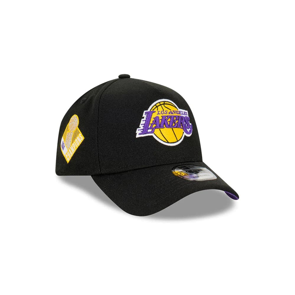 Бейсболка New Era Los Angeles Lakers 9FORTY A-Frame Champs NBA Snapback Hat