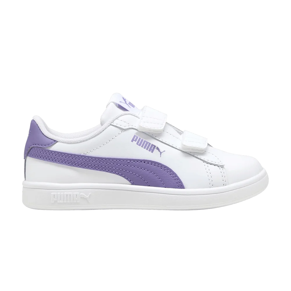 Кроссовки Puma Smash 3.0 Leather Velcro Little Kid 'White Lavender Alert'