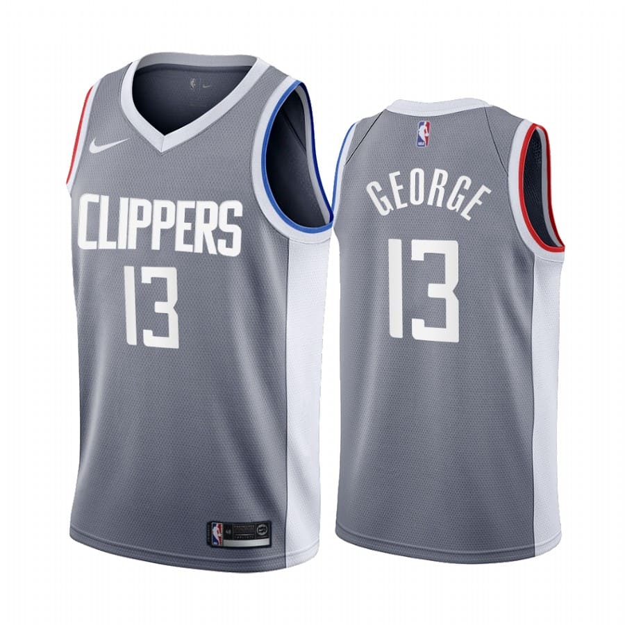Баскетбольная джерси 2020-21 LA Clippers #13 Paul George Earned Edition Gray Swingman Jersey