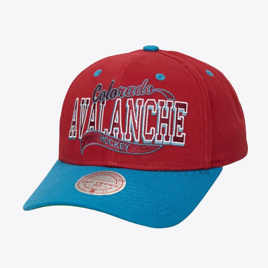 Бейсболка Mitchell & Ness Burgundy Colorado Avalanche Block Sweep Pro Adjustable Hat