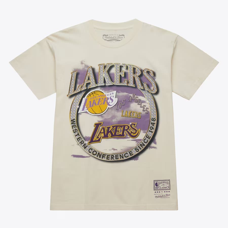 Футболка Mitchell & Ness Natural Los Angeles Lakers Hardwood Classics Crown Jewels T-Shirt