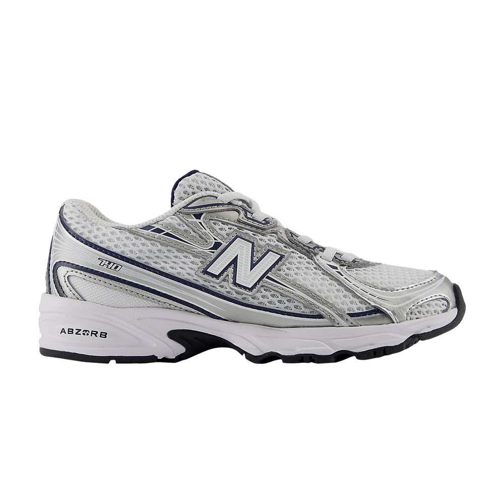 Кроссовки New Balance 740 Bungee Lace Little Kid Wide 'Navy White'