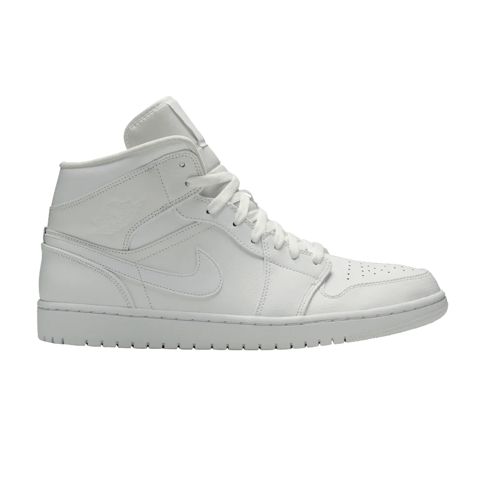 Кроссовки Air Jordan 1 Mid 'Triple White' 2019