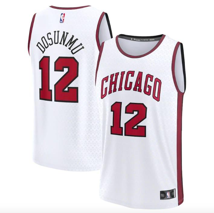 Баскетбольная джерси 2022-23 Chicago Bulls #12 Ayo Dosunmu Fastbreak City White Jersey
